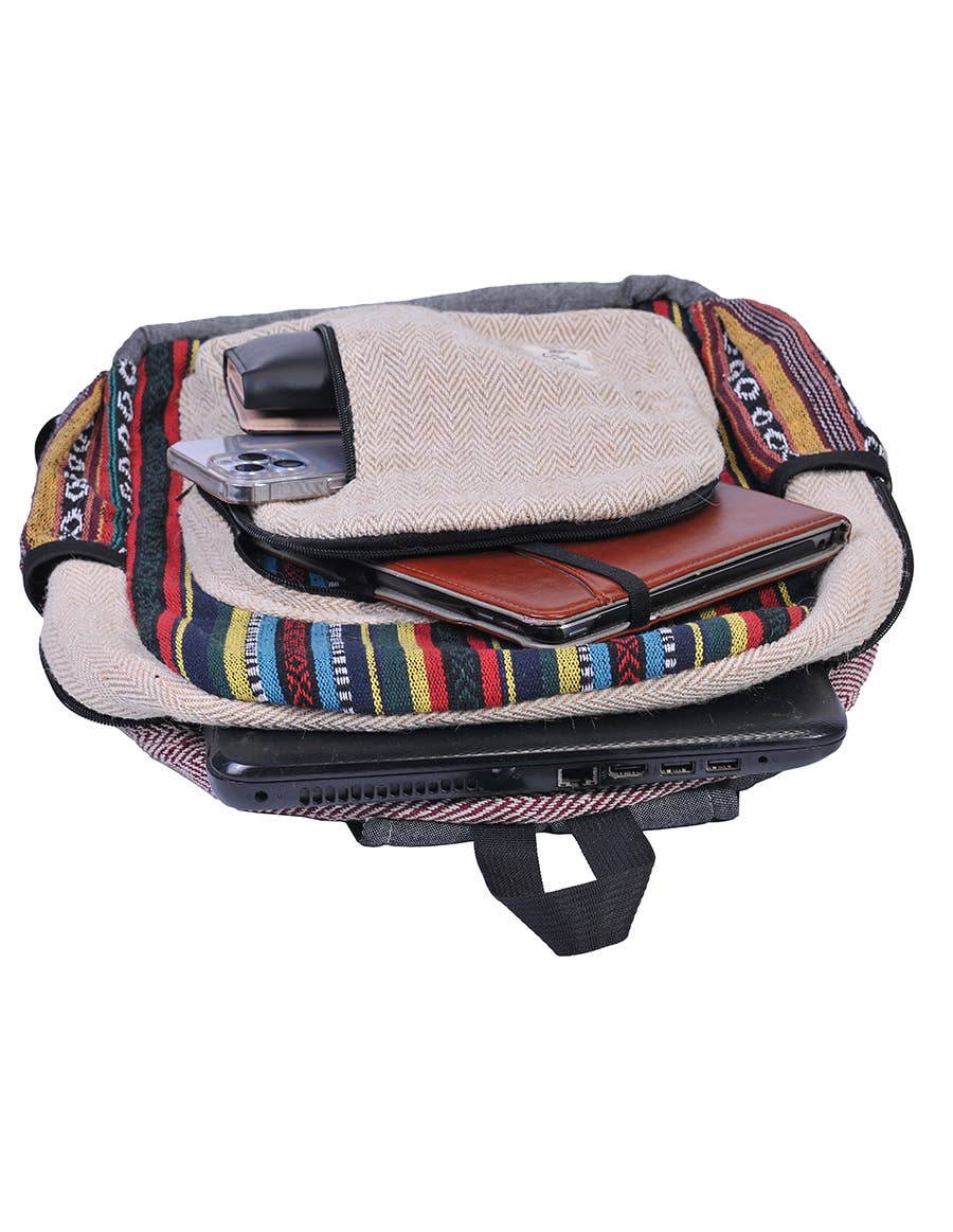 Hippie Boho Hemp Cotton Daypack Backpack