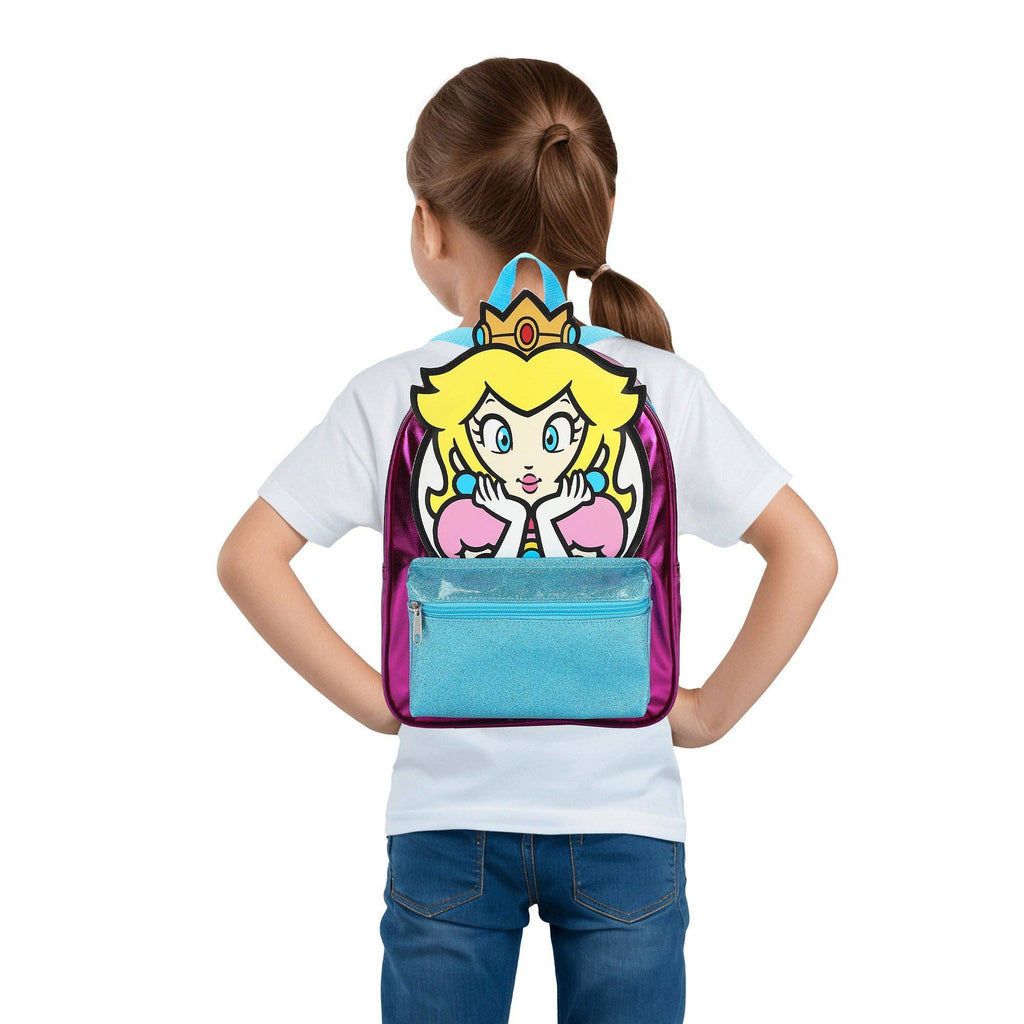 Super Mario Bros Girls Mini Backpack Featuring Princess Peach Travel Picnic Hiking Leisure