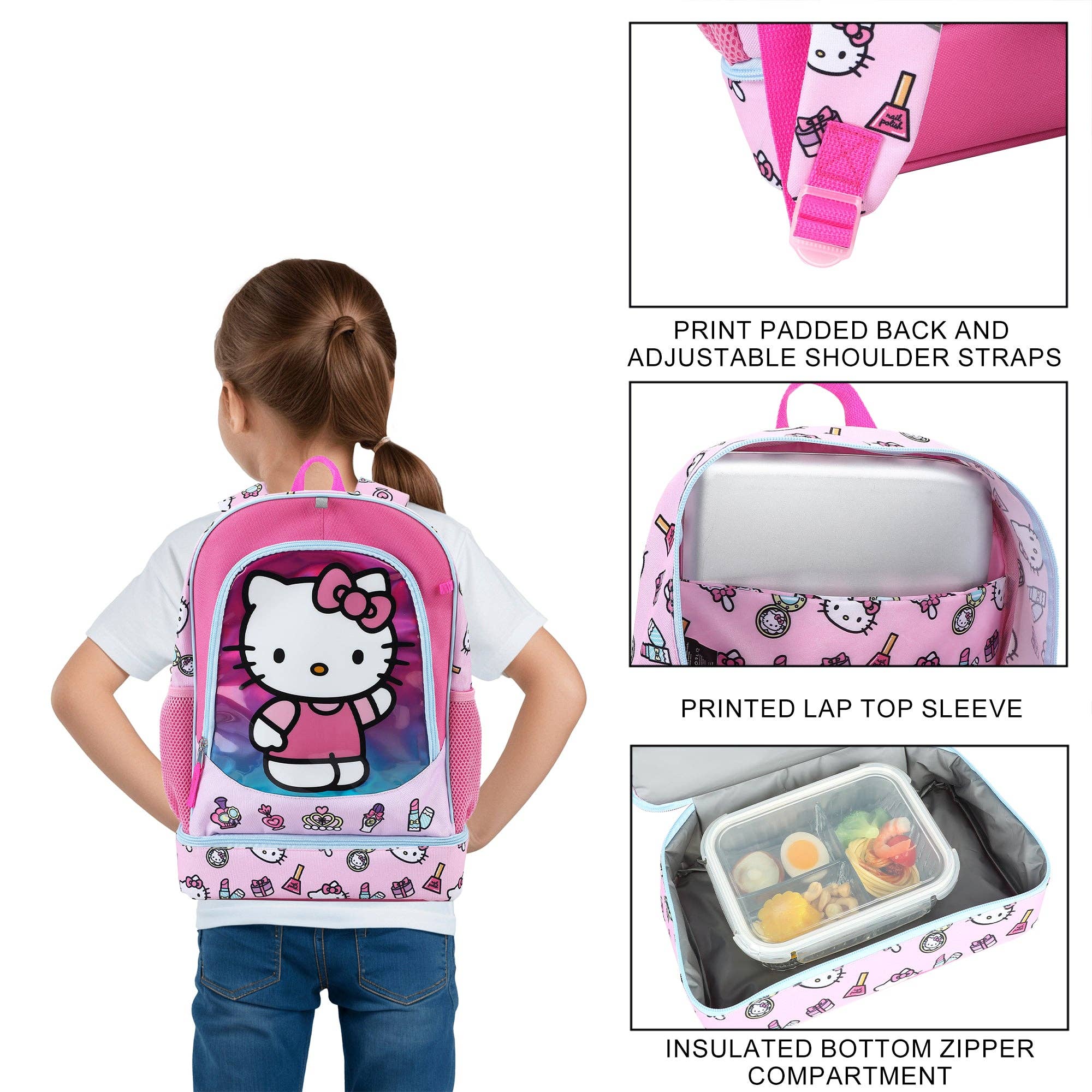 Hello Kitty Makeup Icons 5-Piece 17" Backpack Set