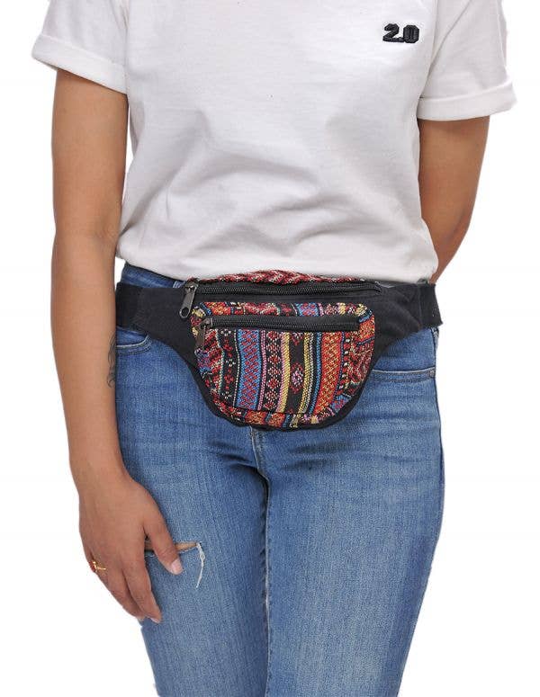 Jacquard Tribal Pattern Boho Hippie Bohemian Fanny Pack