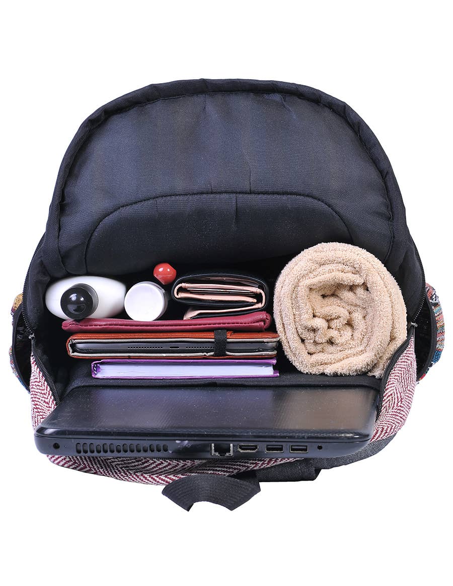 Hippie Boho Hemp Cotton Daypack Backpack