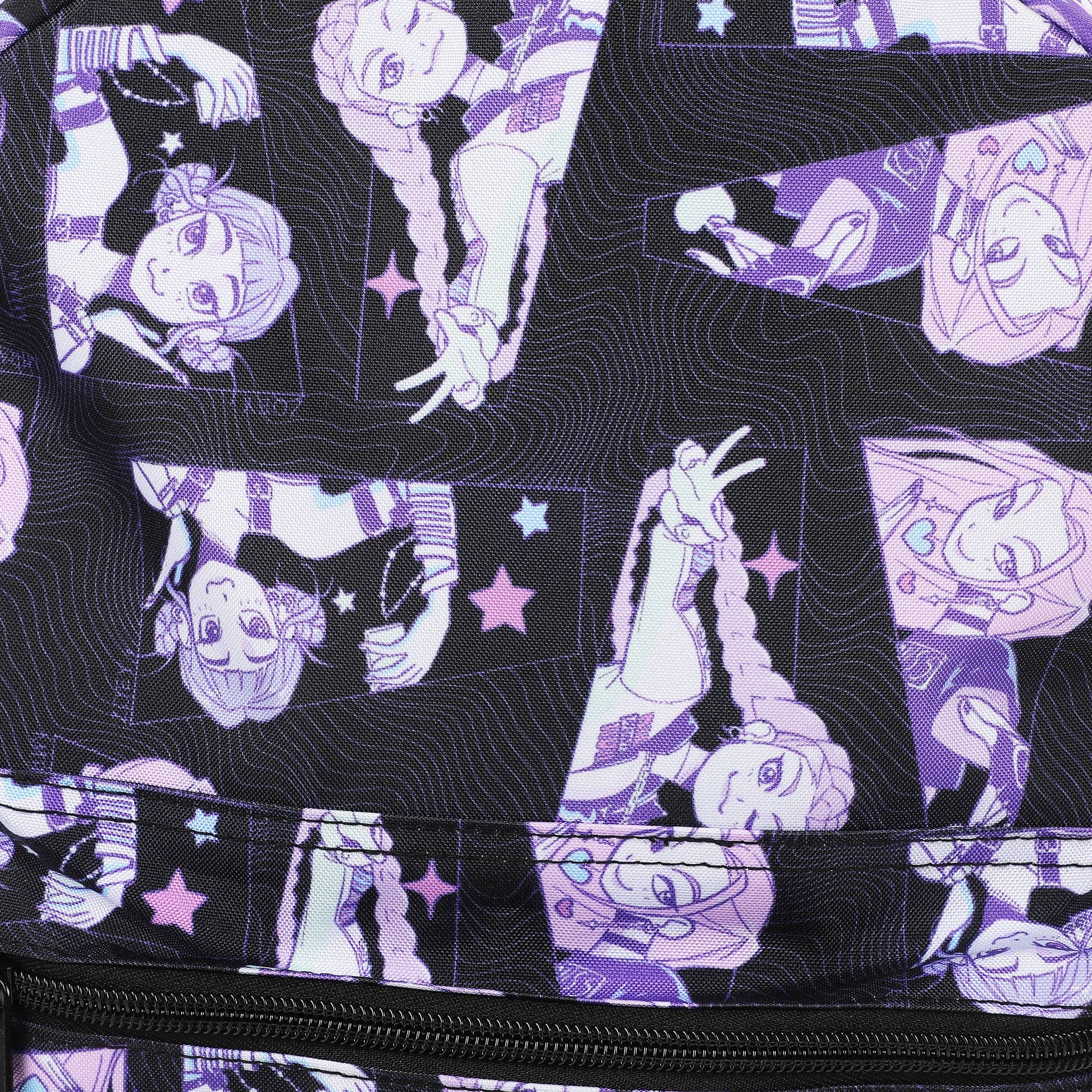KPop Demon Hunters Huntr/X Character Art 16.5" Adult Black Quick Turn Backpack