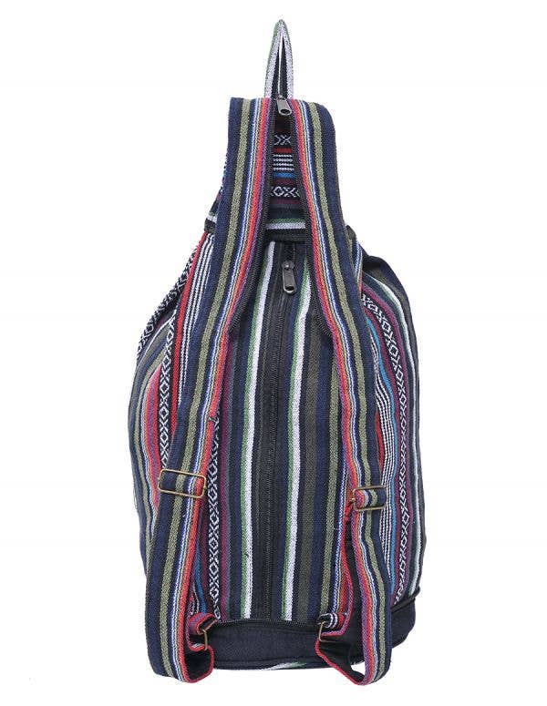 Multicolored Patch Dark Bohemian Hippie Hemp Sling Bag