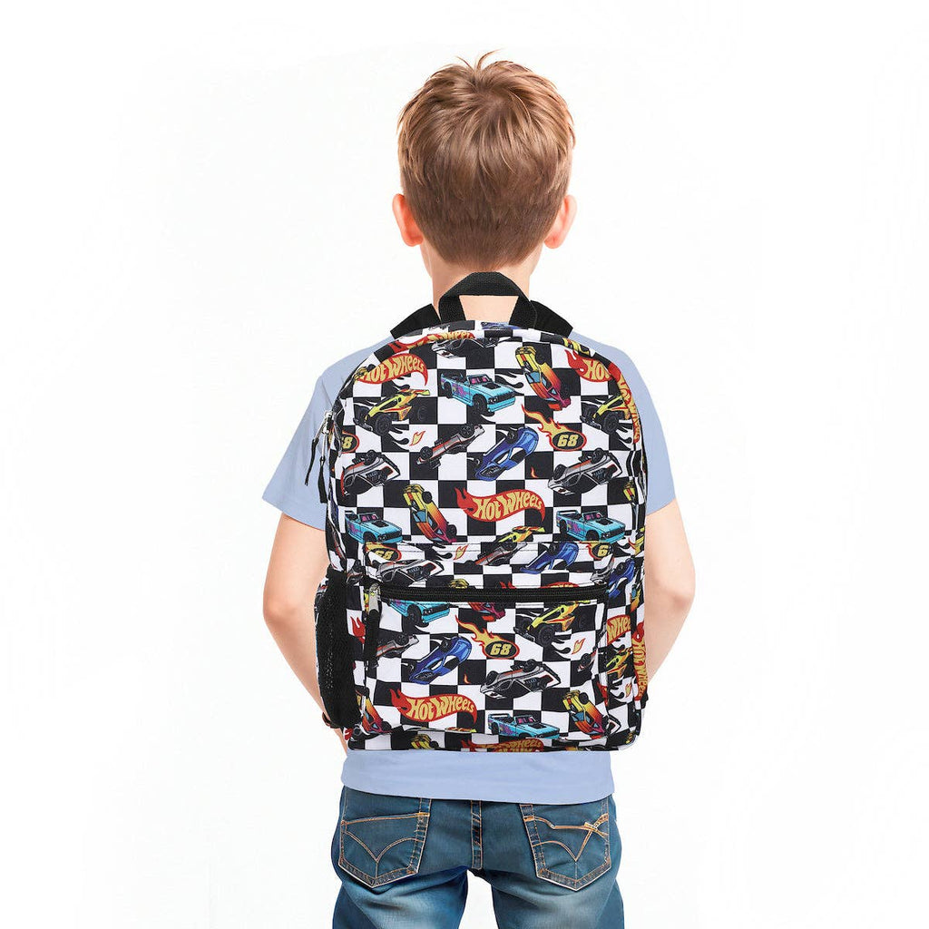 Hot Wheels All-Over Print 16” Backpack For School And Travel