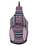 Multicolored Patch Dark Bohemian Hippie Hemp Sling Bag