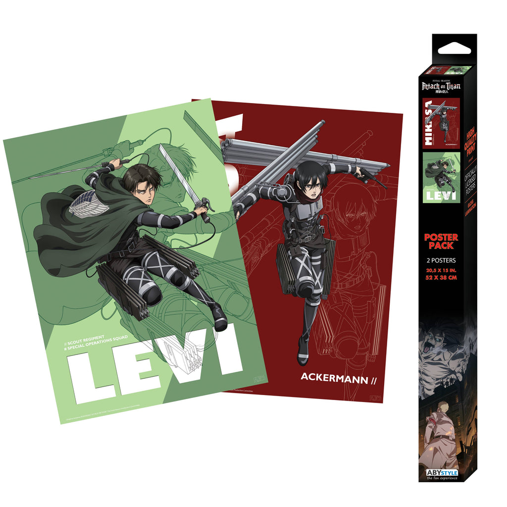 Attack on Titan Unframed Poster Set 15" x 20.5" Includes 2