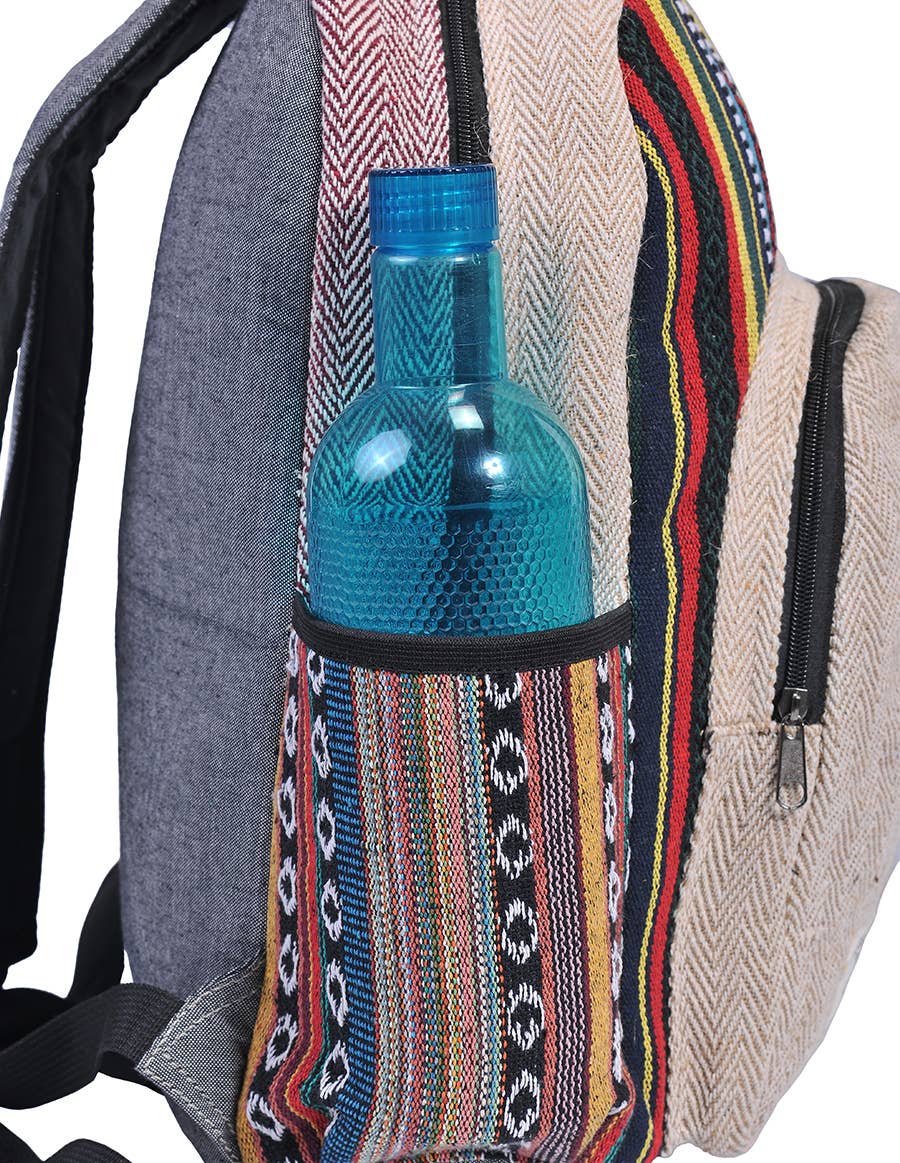 Hippie Boho Hemp Cotton Daypack Backpack