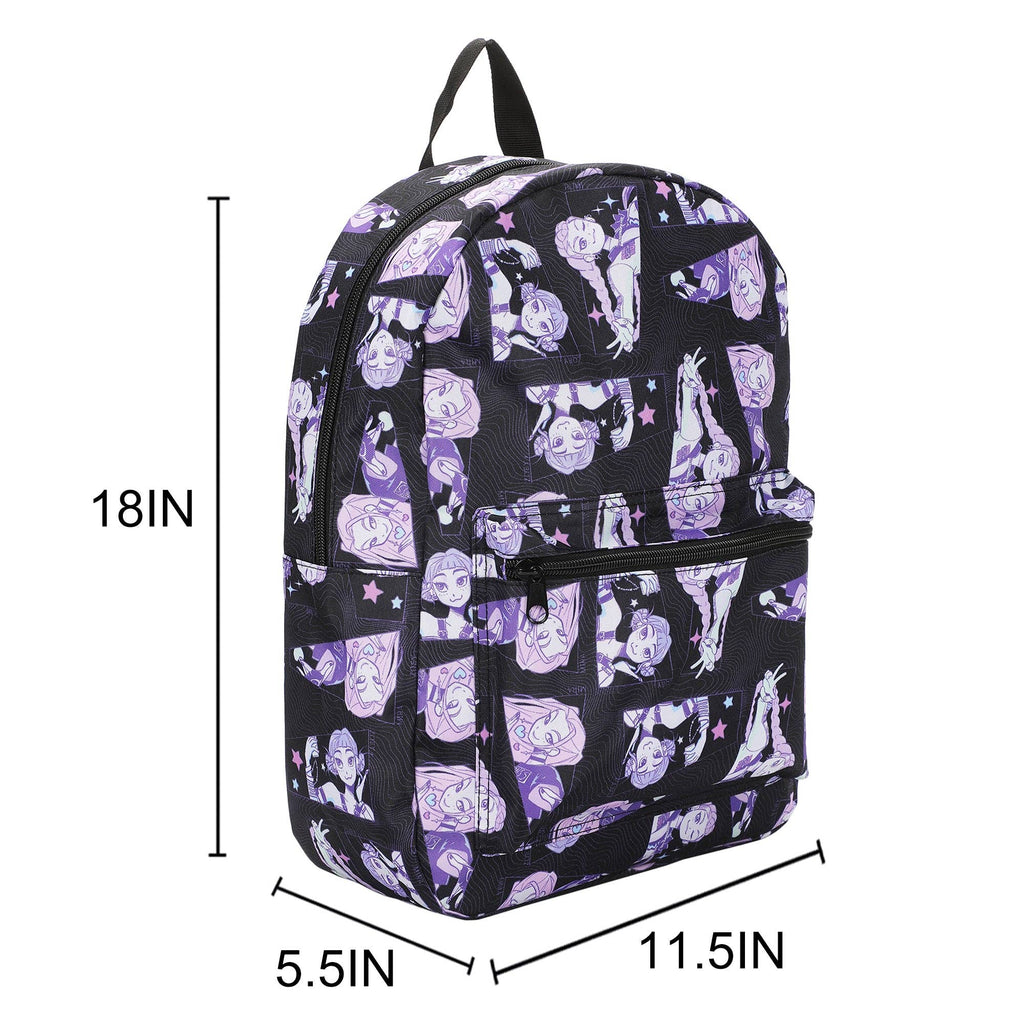 KPop Demon Hunters Huntr/X Character Art 16.5" Adult Black Quick Turn Backpack