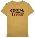 Greta Van Fleet Greta Van Fleet Logo Old Gold Unisex Short Sleeve T-shirt 2XL [T-Shirt]
