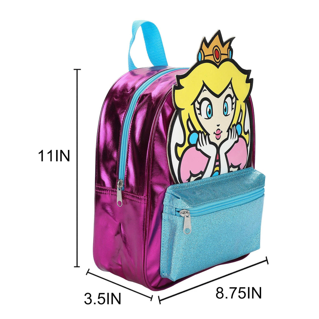 Super Mario Bros Girls Mini Backpack Featuring Princess Peach Travel Picnic Hiking Leisure
