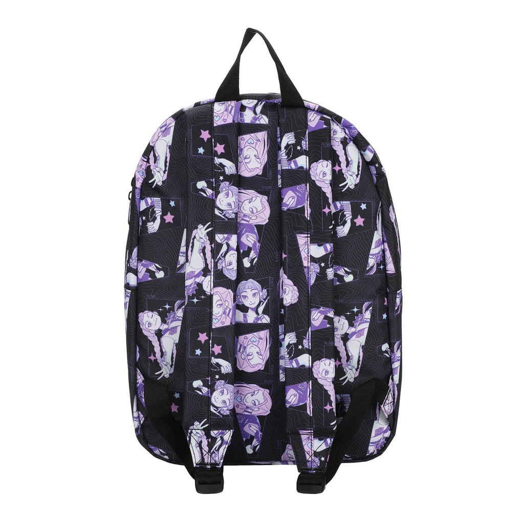 KPop Demon Hunters Huntr/X Character Art 16.5" Adult Black Quick Turn Backpack