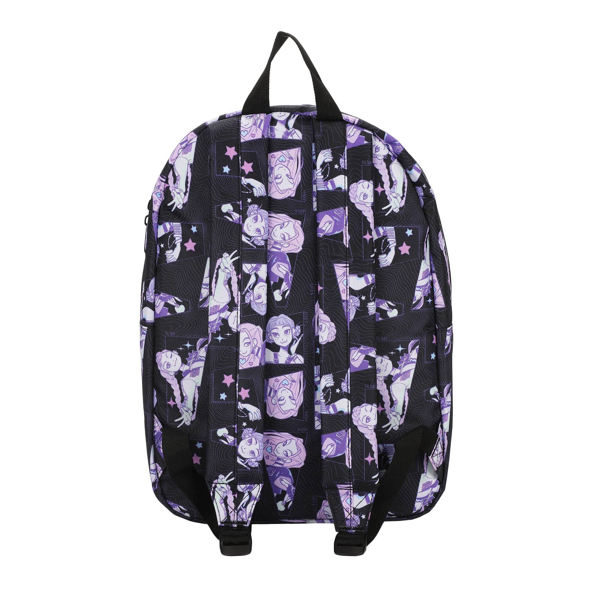KPop Demon Hunters Huntr/X Character Art 16.5" Adult Black Quick Turn Backpack