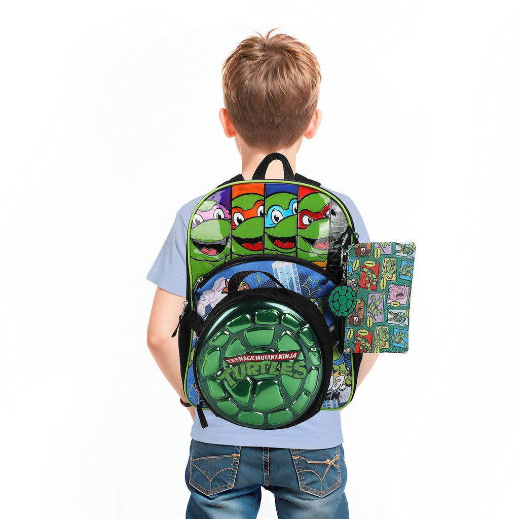 TMNT Classic 5-Piece 16" Backpack And Lunch Set For School & Travel