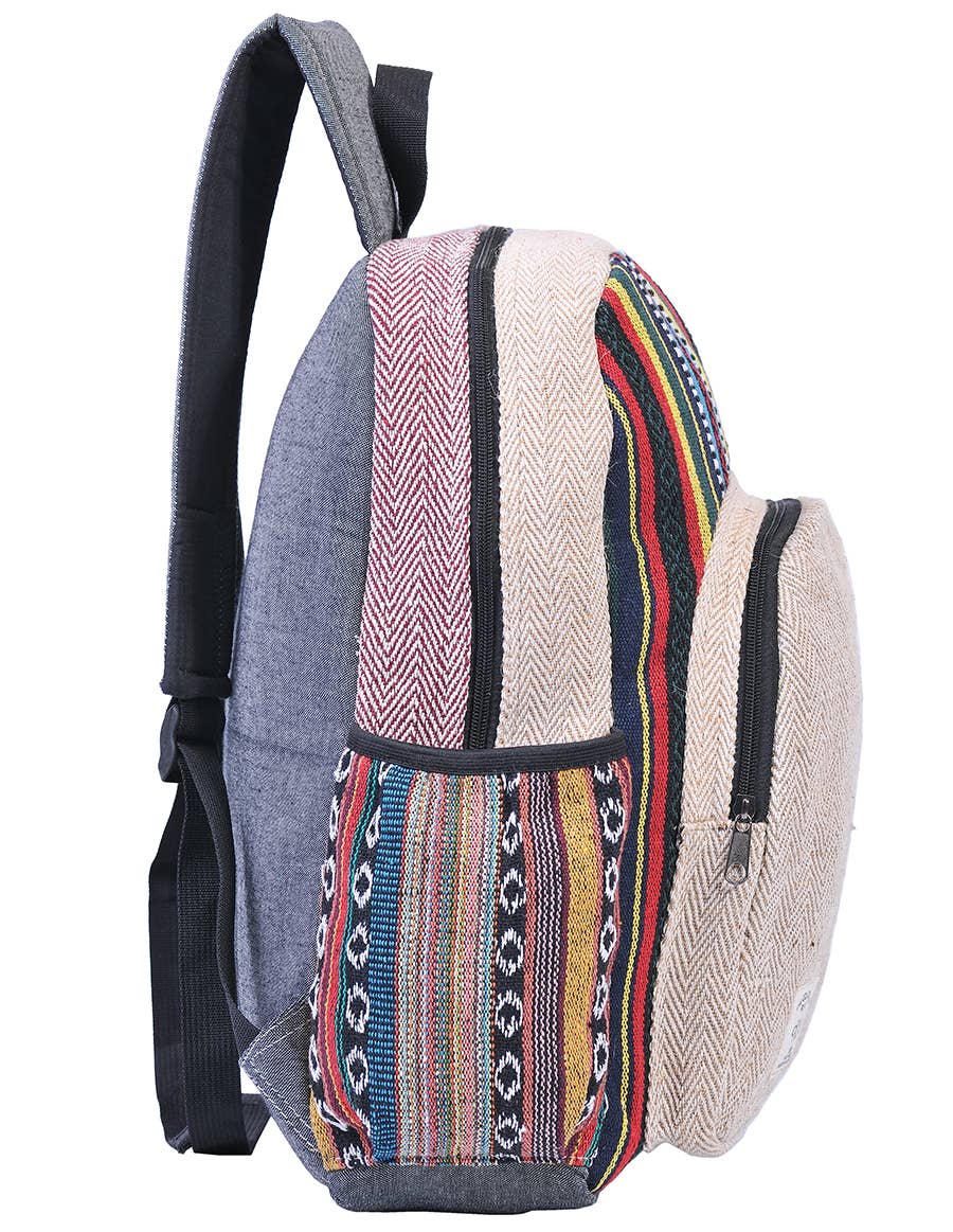 Hippie Boho Hemp Cotton Daypack Backpack
