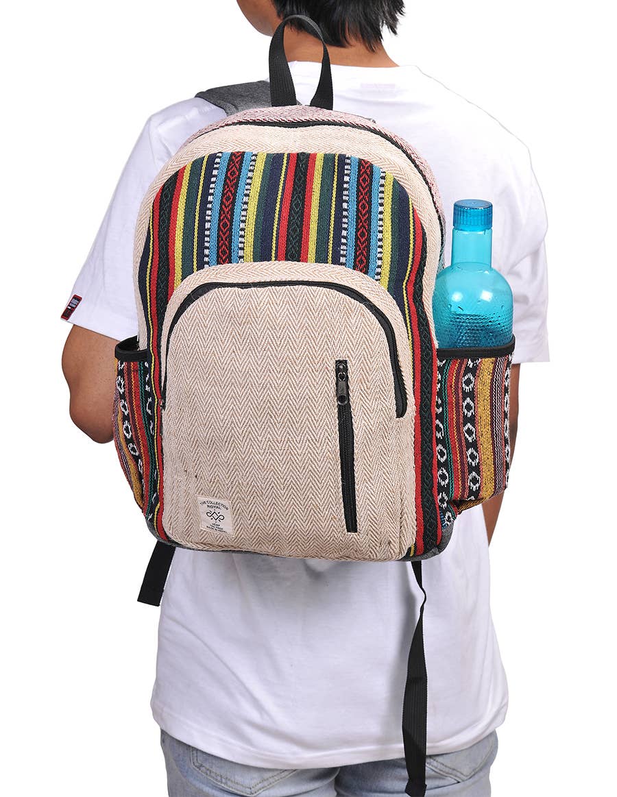 Hippie Boho Hemp Cotton Daypack Backpack