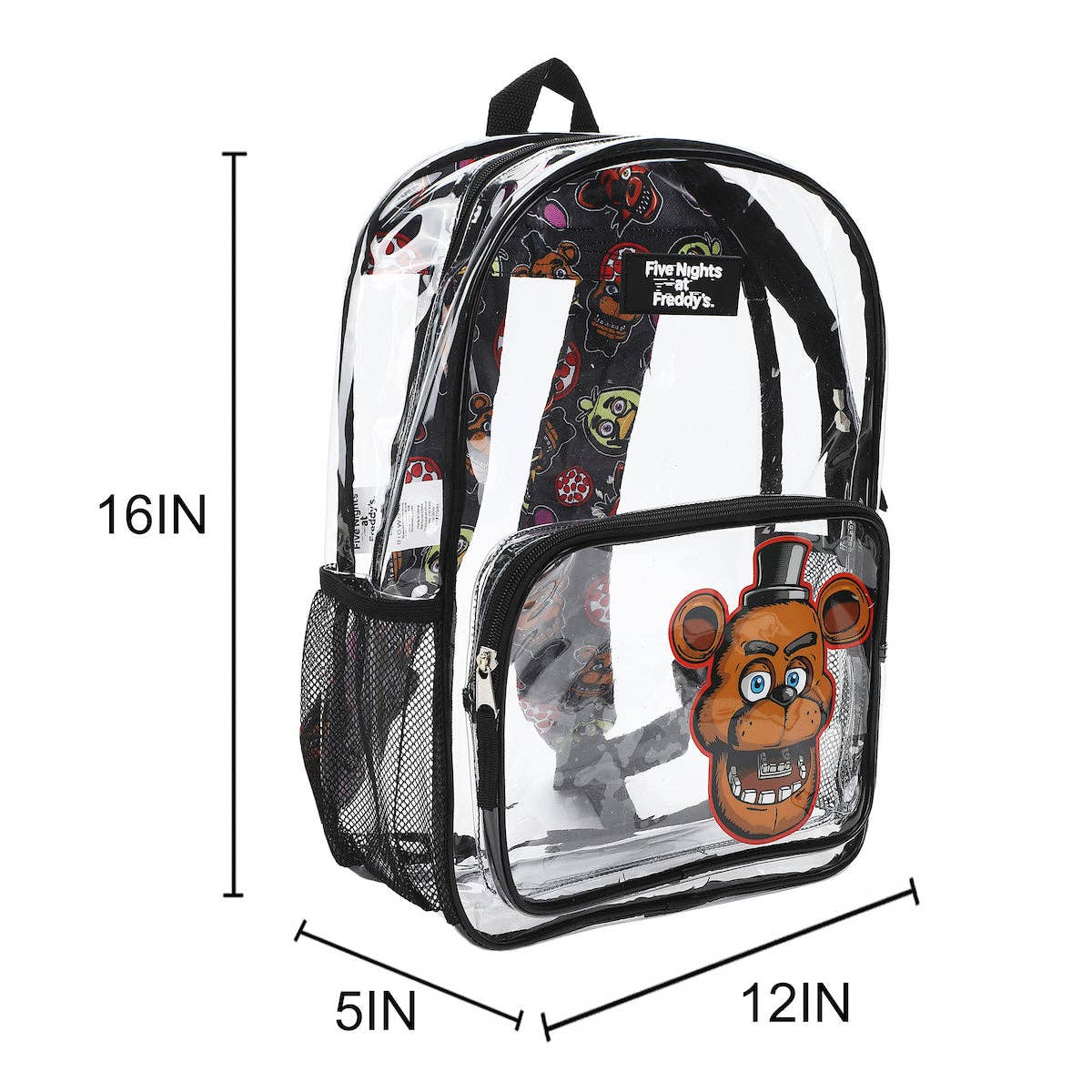 Five Nights at Freddy’s Freddy Fazbear 16” Clear Backpack For School And Travel