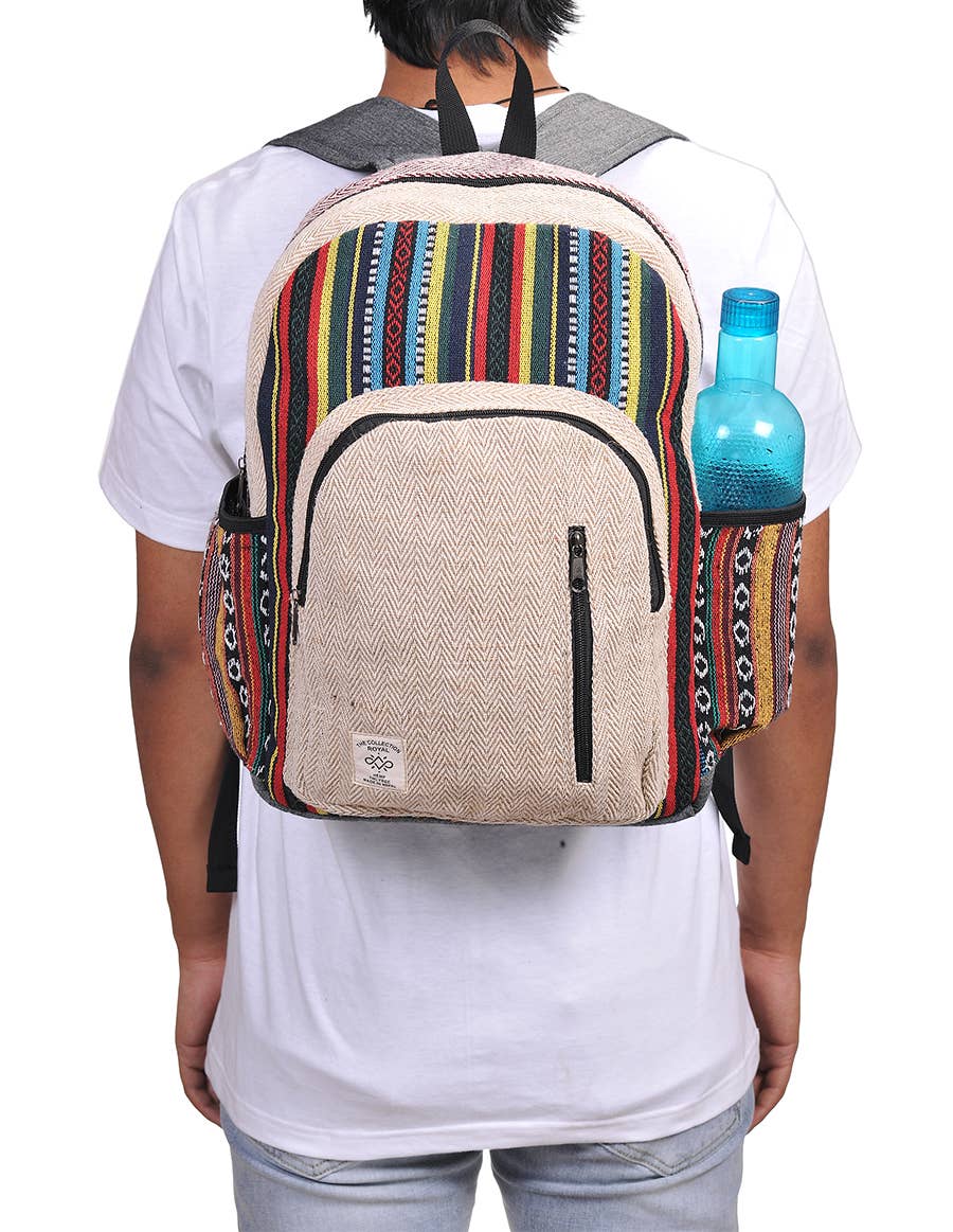 Hippie Boho Hemp Cotton Daypack Backpack