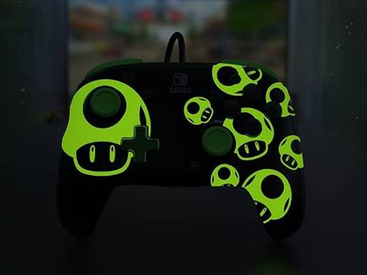 PDP Rematch Glow Wired Controller 1-Up Mushroom Glow Nintendo Switch