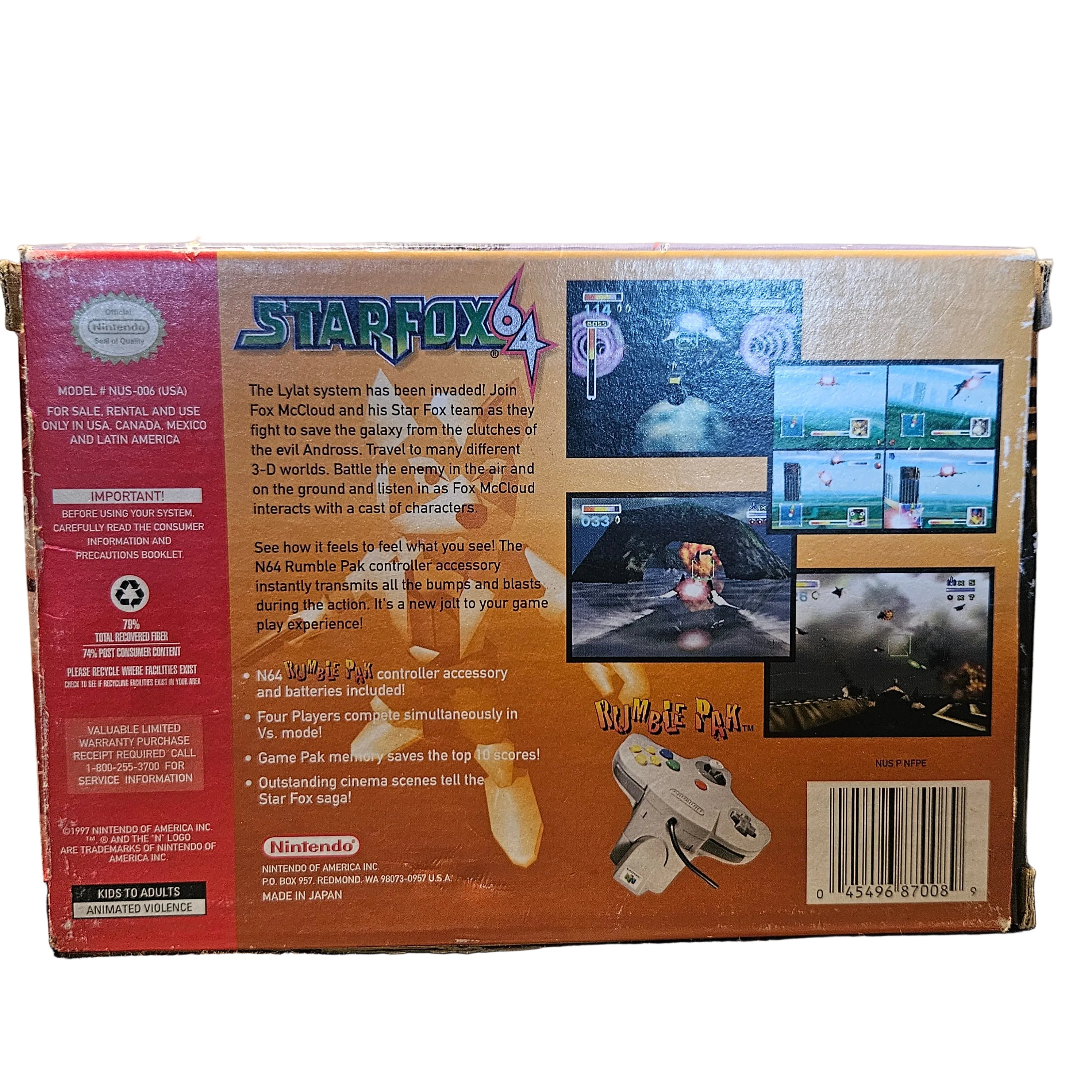 Starfox 64 Nintendo 64 Game