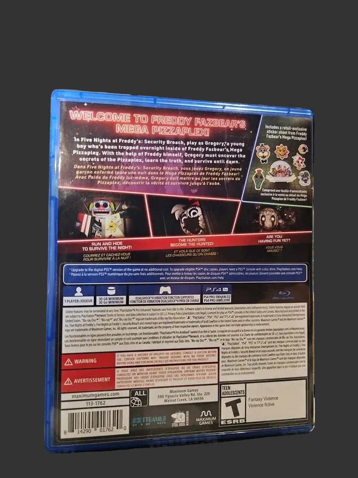 Five Nights At Freddys Security Breach PS4 Game!!! With Stickers!